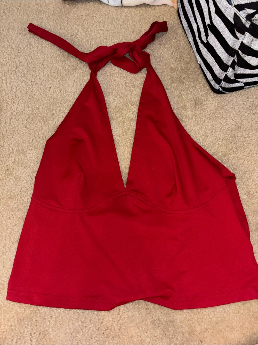 Plunge Halter Top Size 1X
